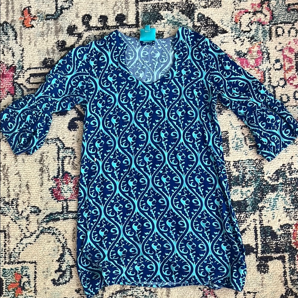 Escapada Blue Patterned Midi Dress